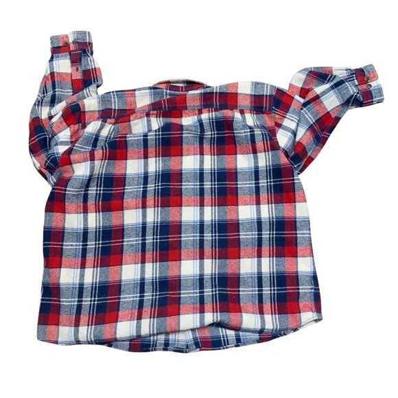 C.E. Schmidt Workwear Mens Red White & Blue Plaid Button-Up Flannel Shirt 2X - Picture 9 of 10